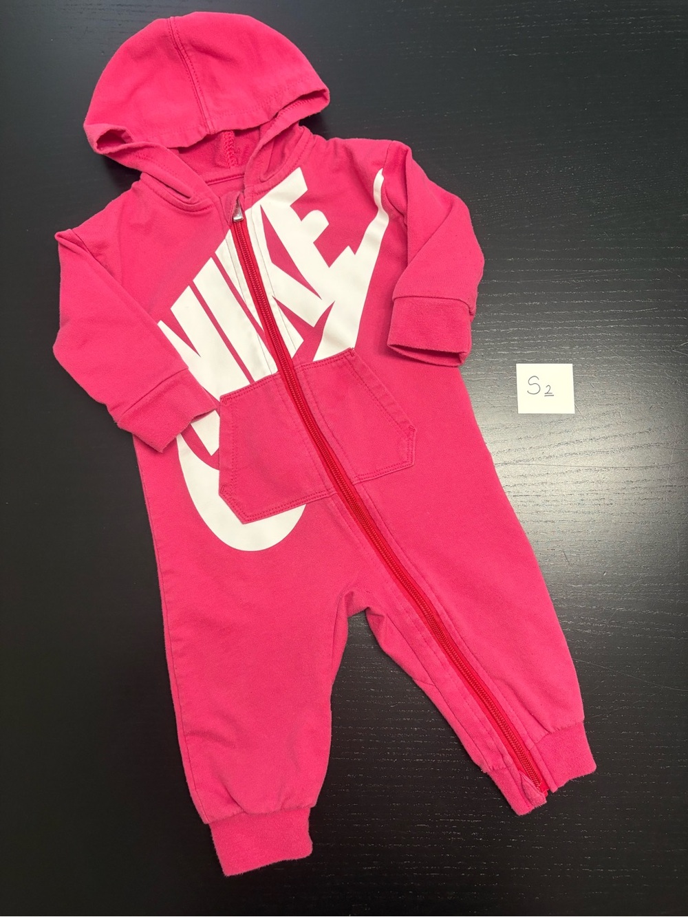 Nike 6-9m Pink Hooded One Piece